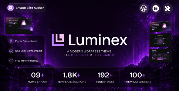 Luminex - Multipurpose IT Business & Tech Startup WordPress Theme