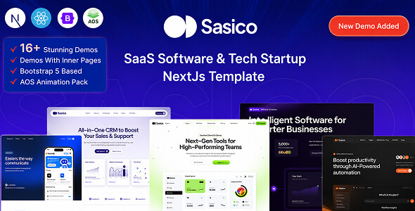Sasico - SaaS & AI Startup React NextJs Template
