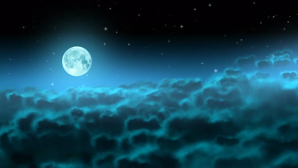 Moon over night clouds loop 4K alt