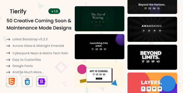 Tierify | 50 Coming Soon & Maintenance HTML Templates