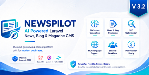 NewsPilot – AI Powered Laravel News, Blog & Magazine CMS