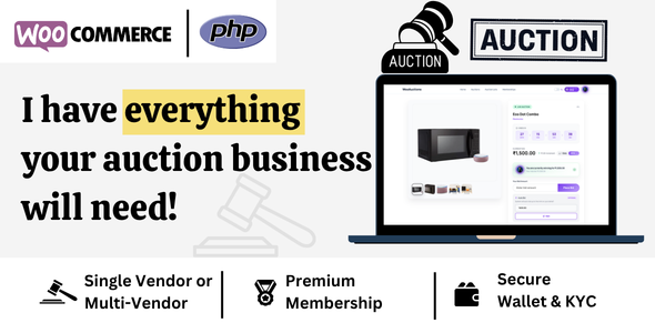 WooCommerce Auction Marketplace - Multivendor Auction | Wallet | Membership | KYC | Proxy Bidding