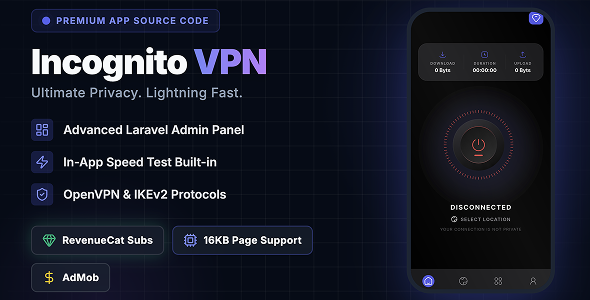 Incognito VPN - Open VPN & IKEv2 Protocol VPN App | Fast Proxy VPN for Flutter Android & iOS