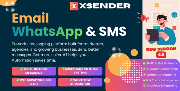 XSender - Email Marketing, SMS Marketing and WhatsApp Marketing Application [SAAS]