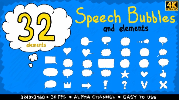 Drawn Cartoon Style Speech Bubble And Elements alt