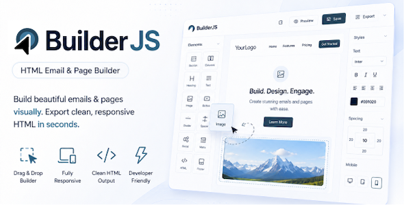 BuilderJS - Visual HTML Email and Page Builder Plugin for Web