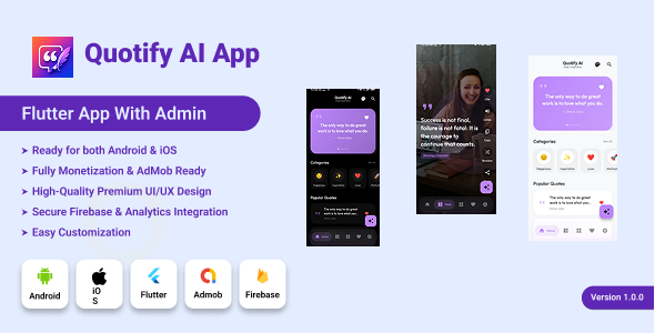 Quotify AI - Flutter Quote Maker App with AI Integration Is title ki wajah se: