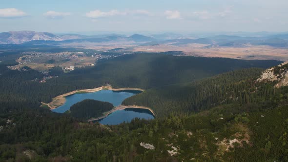 Aerial View of Black Lake in Montenegro