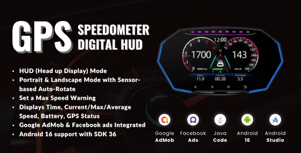 GPS Speedometer HUD Dashboard android