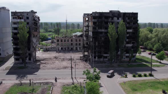 War in Ukraine  Destroyed Building in Borodyanka Bucha District