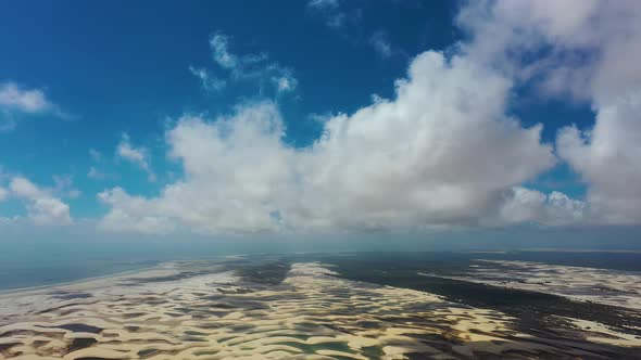 Lencois Maranhenses Brazil. Tropical scenery for vacation travel. Northeast Brazil.