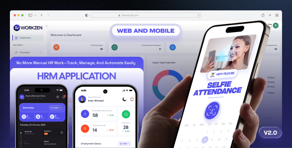 WorkZen – HRM and Payroll Management Mobile App With Laravel Admin Panel