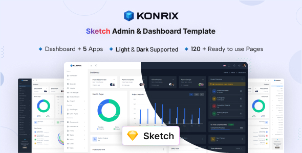 Konrix - Sketch Admin & Dashboard Template