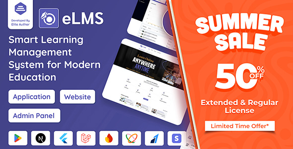 eLMS - Online Learning Management System LMS | Flutter App with Laravel Admin Panel | Next.js Web