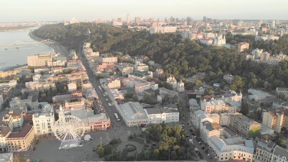 Kyiv, Ukraine. Podil District. Aerial View