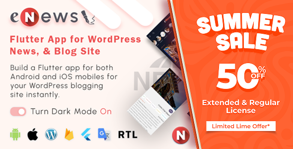 eNews - Flutter App for WordPress News, Magazine & Blog Site