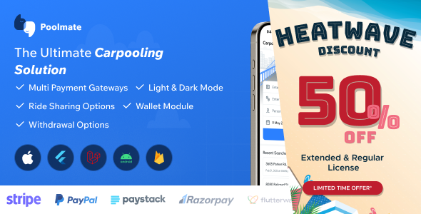 PoolMate | BlaBlaCar Clone | Complete Carpooling Solution in Flutter