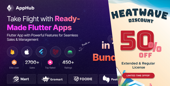 AppHub Bundle - Complete package of Foodie, eMart, GoRide, CabMe, GroMart and more
