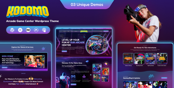Kodomo - Arcade Game Center WordPress Theme