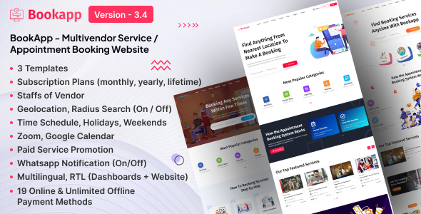 Bookapp - Service & Appointment Booking Laravel Marketplace (SAAS)