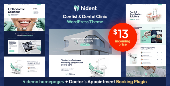 Hident - Dentist & Dental Clinic WordPress Theme