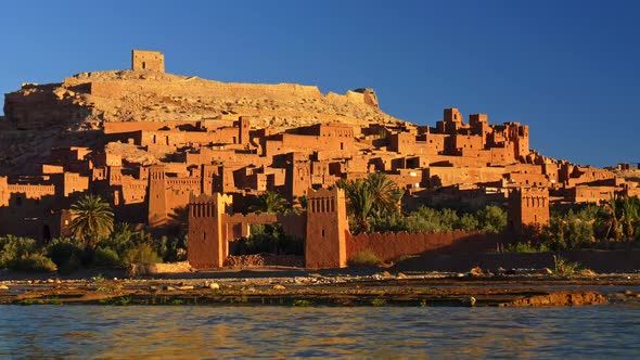 Ait Ben Haddou, Morocco During a Bright Sunny Day. Fortified Village (Ighrem, Ksar)