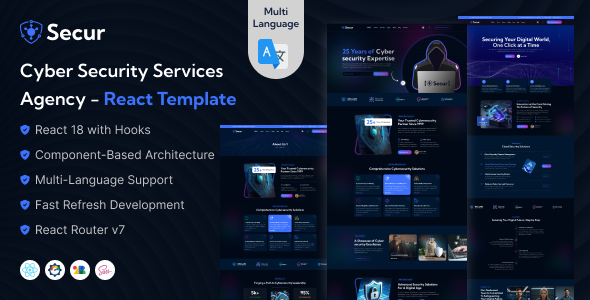 Secur - Cyber Security Services Agency React JS Template
