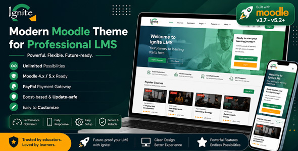 Ignite – Modern Moodle Theme for Professional LMS