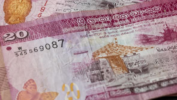 Twenty Rupees Sri Lankan Money Bill. Money Note