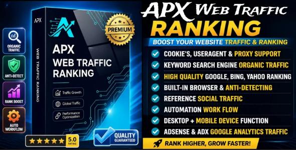 APX Traffic - Organic Website Traffic Bot Visits Generator with Proxy Support & Anti-Detection