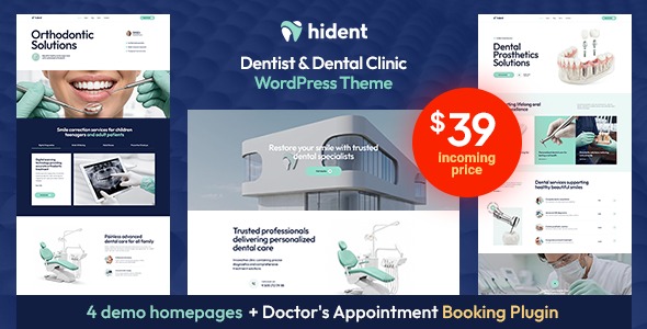 Hident - Dentist & Dental Clinic WordPress Theme