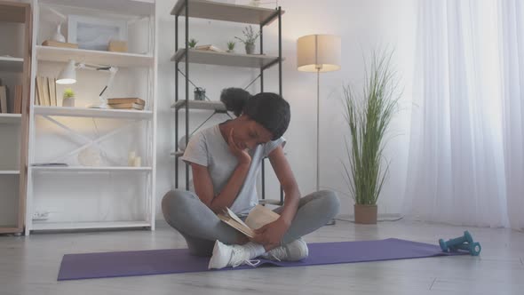 Fitness Book Reading Leisure Woman Learning Home