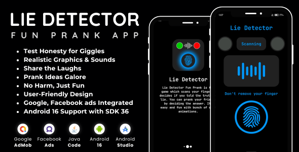Lie Detector Fun Prank App with AdMob Ads Android
