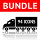 Bundle Transport 94 Icons with Reflection - GraphicRiver Item for Sale