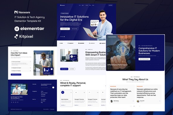 Nexware - IT Solution & Tech Agency Elementor Template Kit