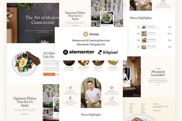 DineUp - Restaurant & Catering Service Elementor Template Kit