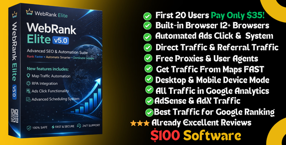WebRank Elite – SEO Performance & Website Organic Traffic Generator Bot