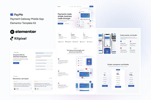 PayMe - Payment Gateway Mobile App Elementor Template Kit