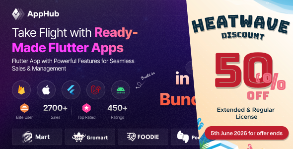 AppHub Bundle - Complete package of Foodie, eMart, GoRide, CabMe, GroMart and more