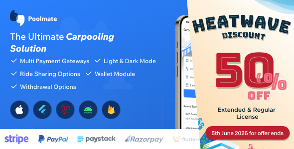 PoolMate | BlaBlaCar Clone | Complete Carpooling Solution in Flutter