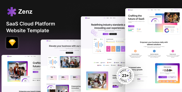 Zenz - Sketch SaaS Cloud Platform Template