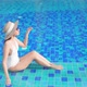 Young asian woman enjoy around outdoor swimming pool for leisure - VideoHive Item for Sale