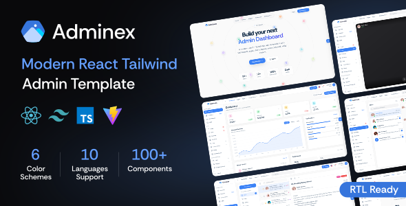 Adminex – React 19 & Tailwind CSS Admin Dashboard Template