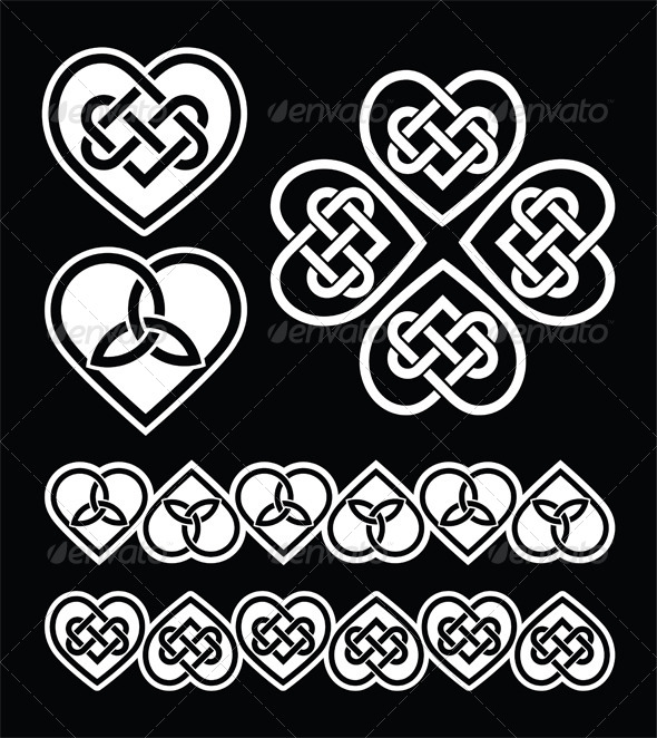 Celtic Heart Vector Pattern