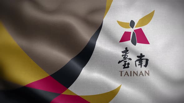 Tainan City Taiwan Flag Loop Background 4K