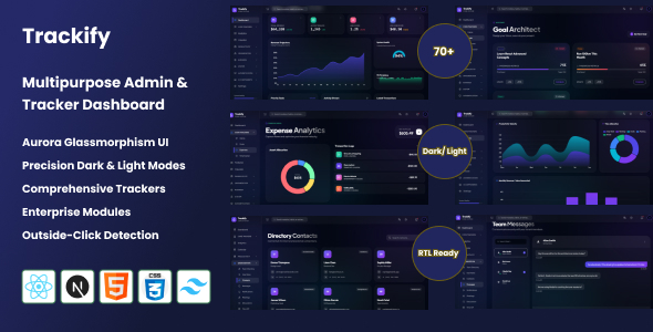 Trackify - React NextJs Multipurpose Tracker & Admin Dashboard