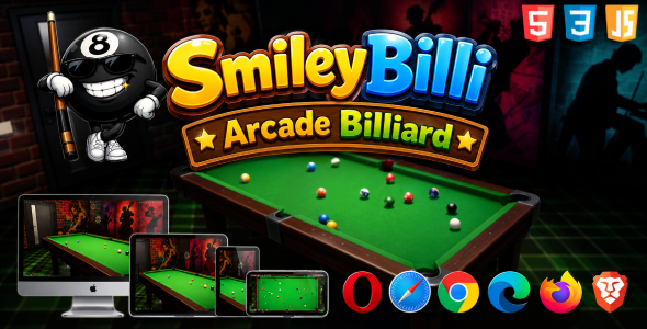 Smiley Billi Arcade Billiard  - HTML5 3D Sport Game