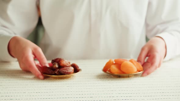 Dried Apricots and Dates Closeup Dry Fruits Vegetarian Food