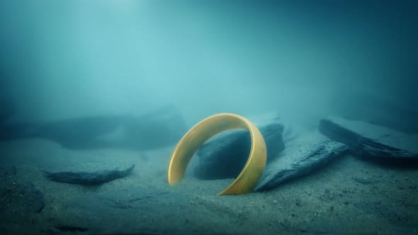 Magic Ring On River Bed In Sun Rays