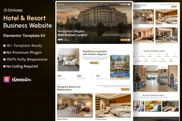 Orrivaa – Hotel & Resort Business Elementor Template Kit